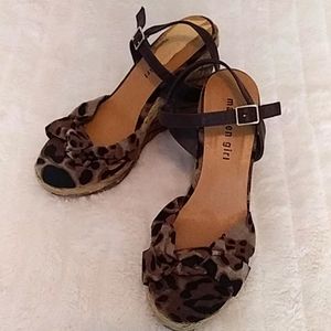 NWOT Madden Girl Leopard Print Wedges 8